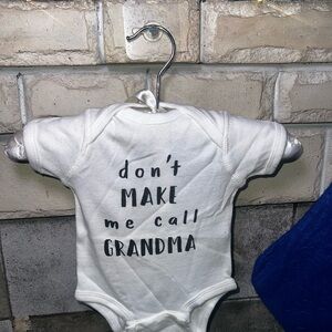 Charming White Baby Bodysuit - 'Don't Make Me Call Grandma'
